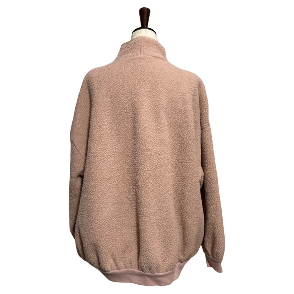 Madewell β’ Roseann (Re)sourced Sherpa Popover Oversized Fleece Pale Pink S NWT - Picture 4 of 8